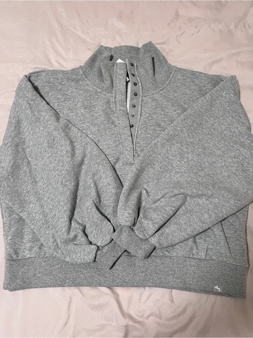 JoyLab Half-Zip Snap Cropped Fit Pullover Sweater